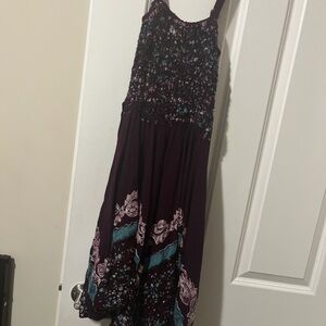 Floral Maxi Dress with Smocked Bodice